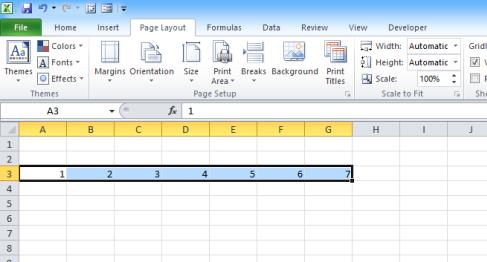 Autofill example in Excel for linear series trend.