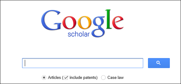 Google Scholar search screen.