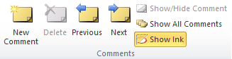 Add comment button on the Ribbon in Mictosoft Excel.