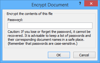 Microsoft Excel enter password dialog.