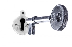 Key and lock representing protecting Excel workbook.