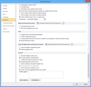 Microsoft Word dialog box to allow background saves.