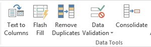 Flash Fill button on Ribbon in Microsoft Excel.
