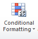 Conditional formatting button on the Ribbon in Microsoft Excel.