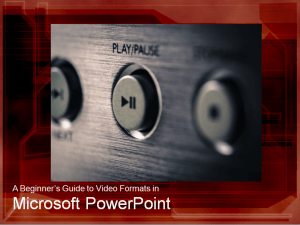 Play button for beginner's guide to video formats in Microsoft PowerPoint training.