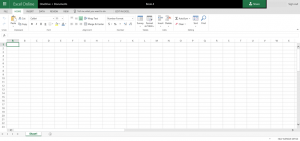 Microsoft Excel Online new workbook.