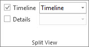 Checkbox to show or hide timeline in Microsoft Project.