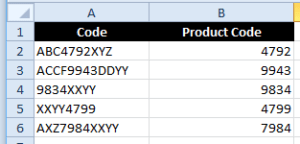 Excel Flash Fill Example extracting numbers from text finished.