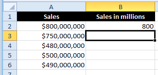 Excel Flash Fill Example extracting parts of numbers.