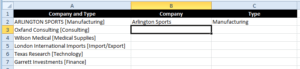 Excel Flash Fill Example extracting text data.