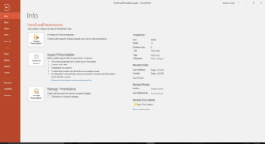 Microsoft PowerPoint File Info screen.