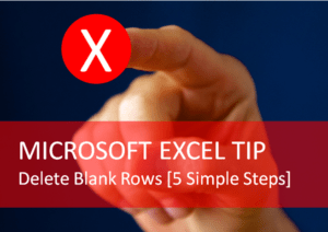 How to delete blank rows in Excel (finger pointing to an x).