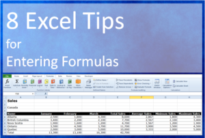 Excel tips for entering formulas.