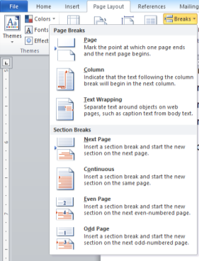 How to delete page break in word