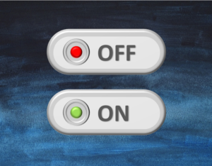 On and off buttons representing turning off snap to grid in powerpoint.
