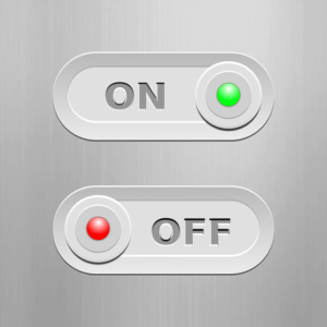 On and off buttons representing turning off snap to grid in PowerPoint.