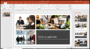 PowerPoint Designer displaying design suggestions for 3 images.