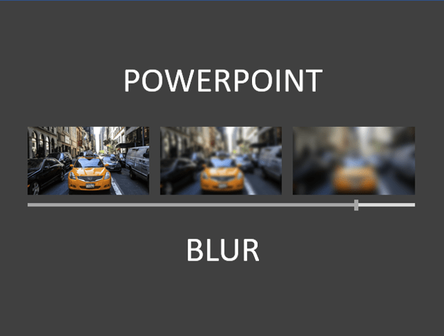 Blur image in PowerPoint with 3 pictures.