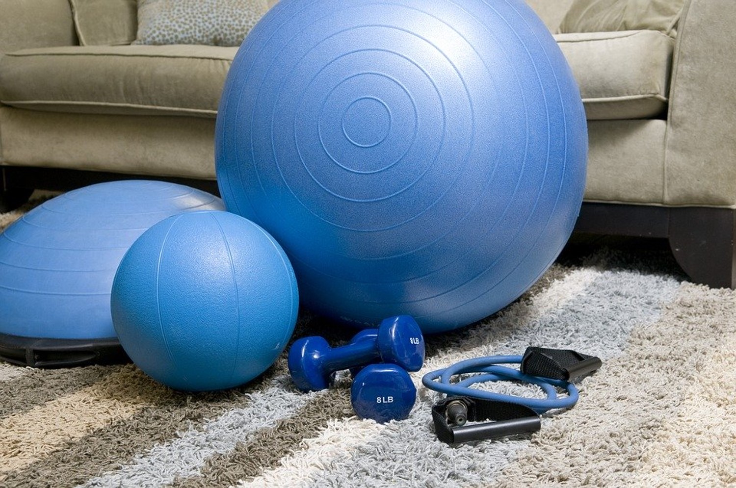 Exercise equipment for remote workers working from home.