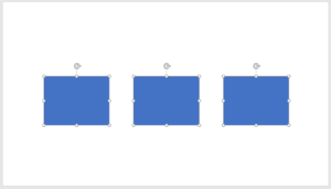 Objects spaced evenly apart in PowerPoint.