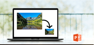 Compress images in PowerPoint to reduce file size and with pictures made smaller.