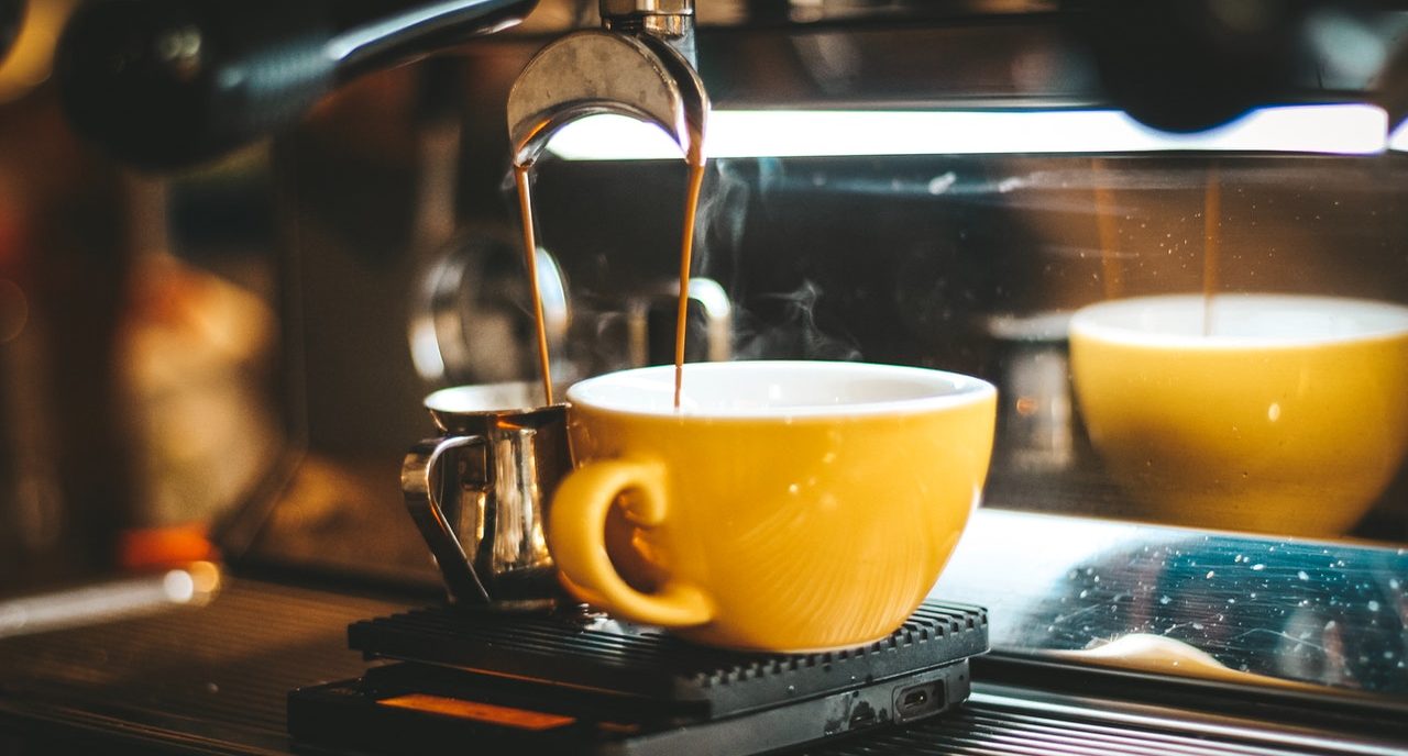 Free picture for PowerPoint presentation of espresso machine from pexels.com.