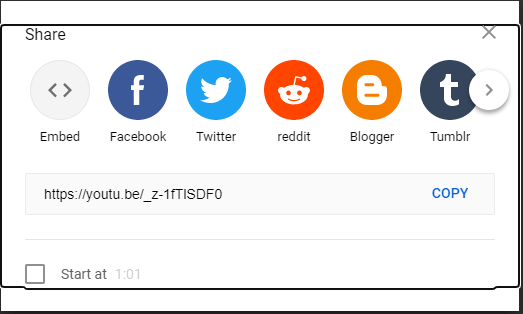 Embed a YouTube in PowerPoint by clicking Share in YouTube.
