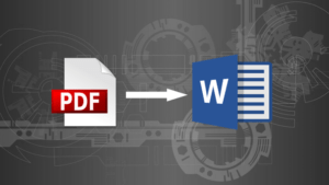 Convert PDF to Word displaying PDF and Word icons.