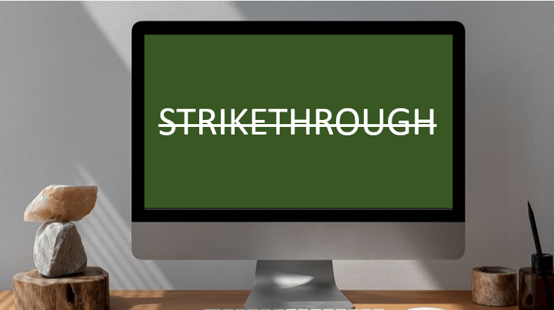 Strikethrough in Google Docs with Strikethrough on computer screen.