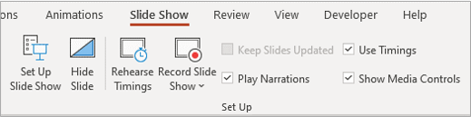Show Media Controls options in PowerPoint on Ribbon.