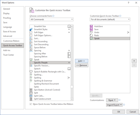 How to Hear a Word Document Using Speak (Text to Speech)