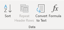 Formulas command on the Ribbon in Word to insert formulas into Word tables.