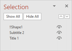 Selection pane in PowerPoint to rename objects for morph.