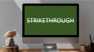 Strikethrough shortcuts in Excel represented by text with a line through it.