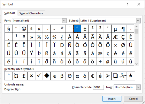 How to Insert or Type the Degree Symbol in Excel (5 Ways to Insert °)