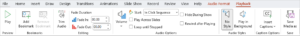 Playback tab in the Ribbon in PowerPoint.