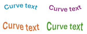 Examples of curved text in PowerPoint.