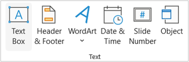Insert text box in PowerPoint Ribbon.