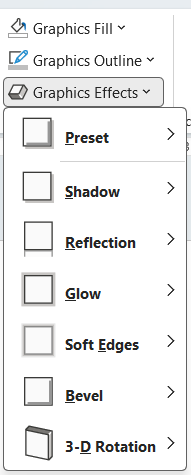 Graphics Effect command in the Ribbon when an icon is selected on a PowerPoint slide.