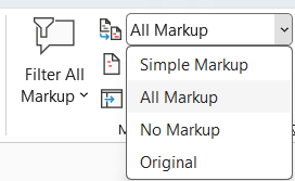 Markup options in Word to hide comments to prevent them from printing.