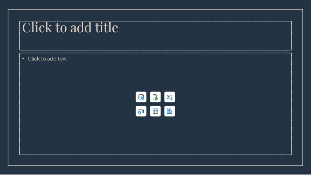 Title and Content layout in PowerPoint with content placeholder to insert SmartArt on the slide.